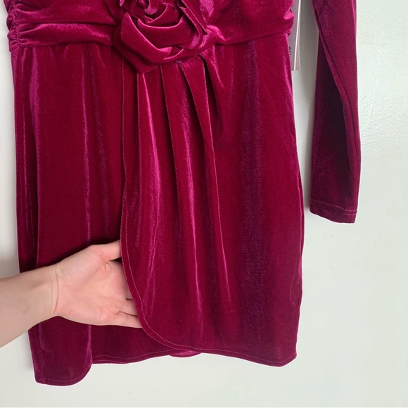 Aqua Velvet Rosette Bodycon Dress - Picture 10 of 13